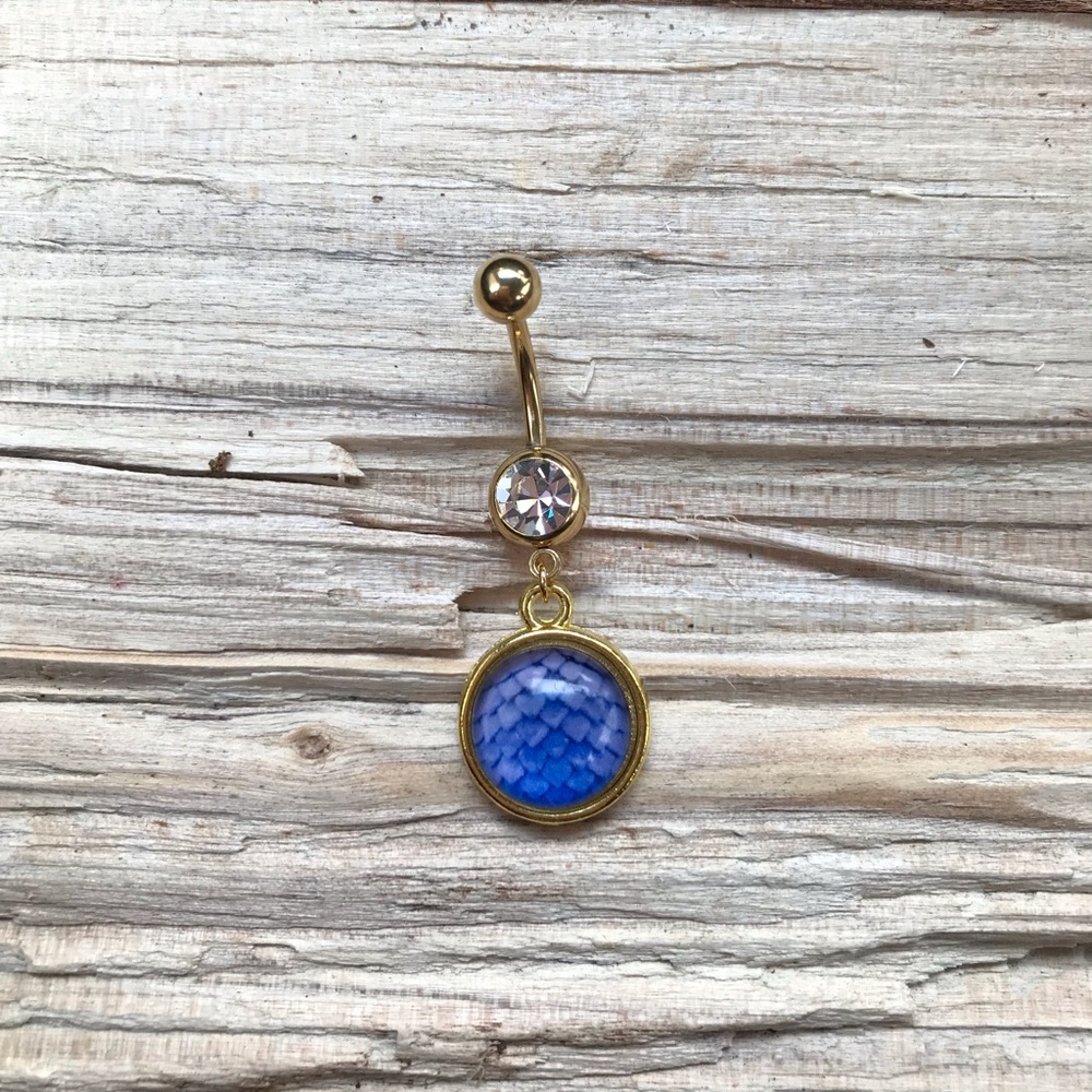 Gold Dragon Scale Belly Button‎ Ring